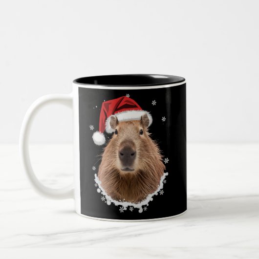 カピバラの面白いクリスマス ツートーンマグカップ (左)