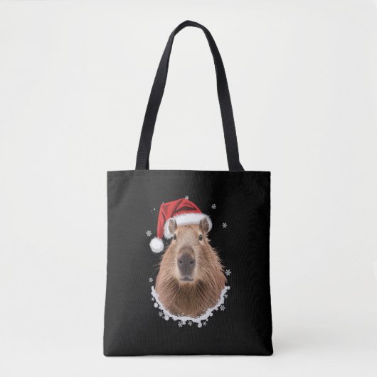 カピバラの面白いクリスマス トートバッグ (正面)