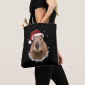 カピバラの面白いクリスマス トートバッグ (クローズアップ)