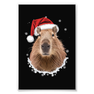 カピバラの面白いクリスマス フォトプリント