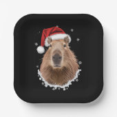 カピバラの面白いクリスマス ペーパープレート (正面)