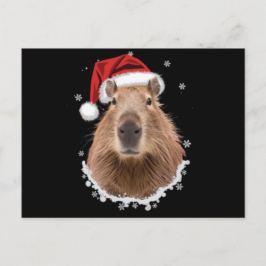 カピバラの面白いクリスマス ポストカード (正面)