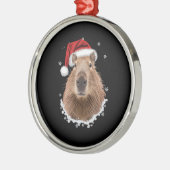 カピバラの面白いクリスマス メタルオーナメント (左)