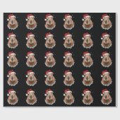 カピバラの面白いクリスマス ラッピングペーパー (フラット)