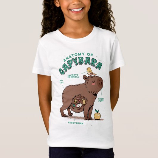 カピバラの面白い解剖学 Tシャツ (正面)