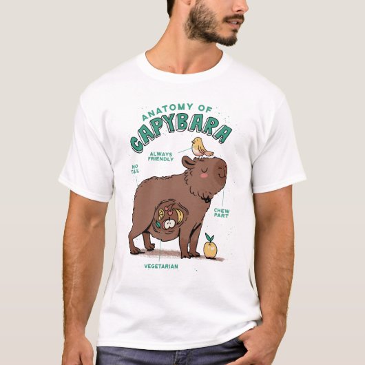 カピバラの面白い解剖学 Tシャツ (正面)