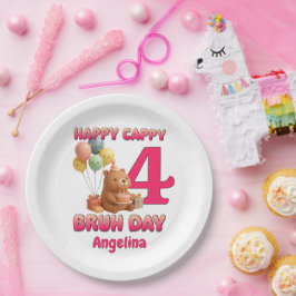 カピバラの4歳の誕生日おめでとう カスタムカピバラ ペーパープレート