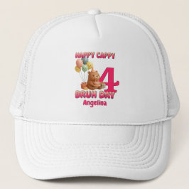 カピバラの4歳の誕生日おめでとう カスタムカピバラ 誕生日グッズ キャップ