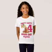 カピバラの4歳の誕生日おめでとう カスタムグッズ Tシャツ (正面フル)