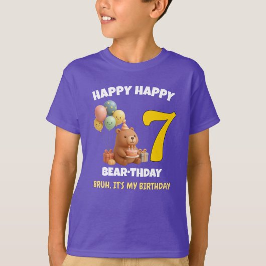 カピバラの7歳の誕生日おめでとう カスタムグッズ Tシャツ (正面)