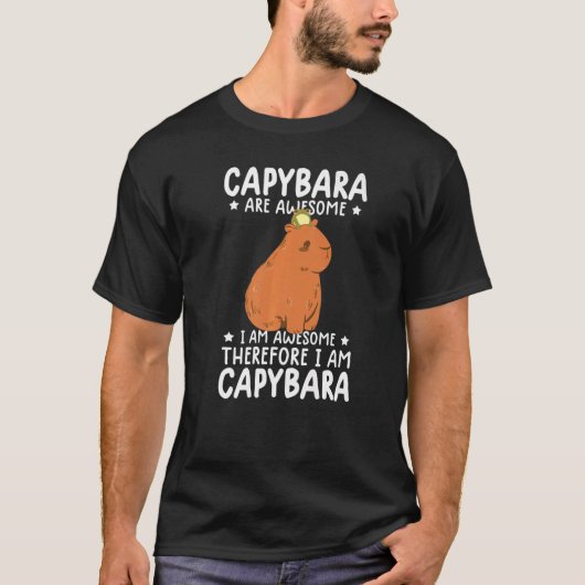カピバラは最高だから僕もカピバラで面白い Tシャツ (正面)