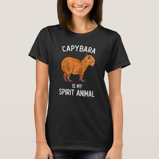 カピバラは私の霊獣カピバラおもしろいだ Tシャツ (正面)