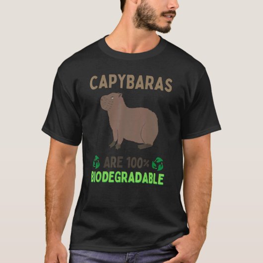 カピバラは100生分解性の大きな齧歯動物カピバ Tシャツ (正面)