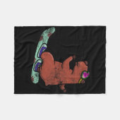 カピバラウィスパーラースノーボーディングスノーウィンタースポーツ フリースブランケット (正面(横))