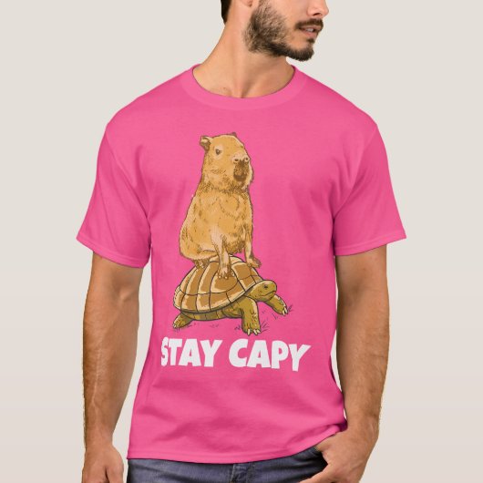 カピバラオンタートルステイケイピー Tシャツ (正面)