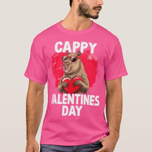 カピバラカッピーバレンタインデー Tシャツ (正面)
