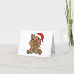 カピバラクリスマスウィンターアニマルズホリデー シーズンカード