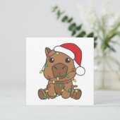 カピバラクリスマスウィンターアニマルズホリデー シーズンカード (スタンド正面)