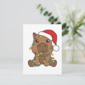 カピバラクリスマスウィンターアニマルズホリデー シーズンカード (スタンド正面)