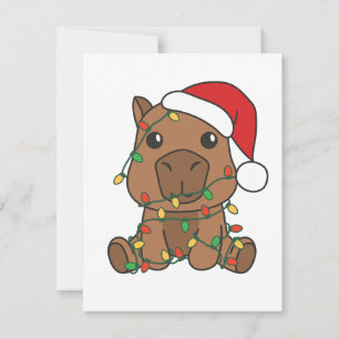 カピバラクリスマスウィンターアニマルズホリデー シーズンカード