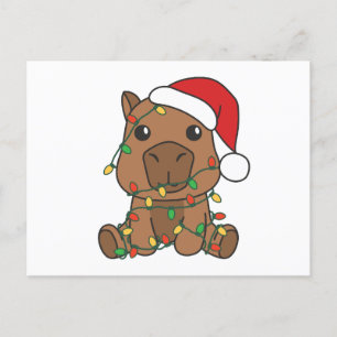 カピバラクリスマスウィンターアニマルズホリデー シーズンポストカード