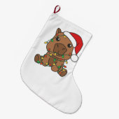 カピバラクリスマスウィンターアニマルズホリデー ラージクリスマスストッキング (正面 (吊り時))