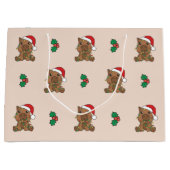 カピバラクリスマスウィンターアニマルズホリデー ラージペーパーバッグ (正面)