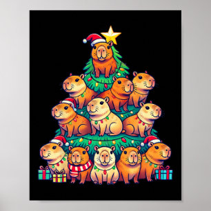 カピバラクリスマスツリーカピおもしろいバラクリスマス ポスター