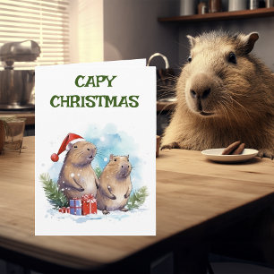 カピバラクリスマスホリデーケイピー カード