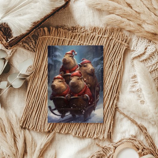 カピバラクリスマスホリデーケイピー カード