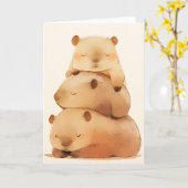 カピバラケドリング カード (黄色い花)