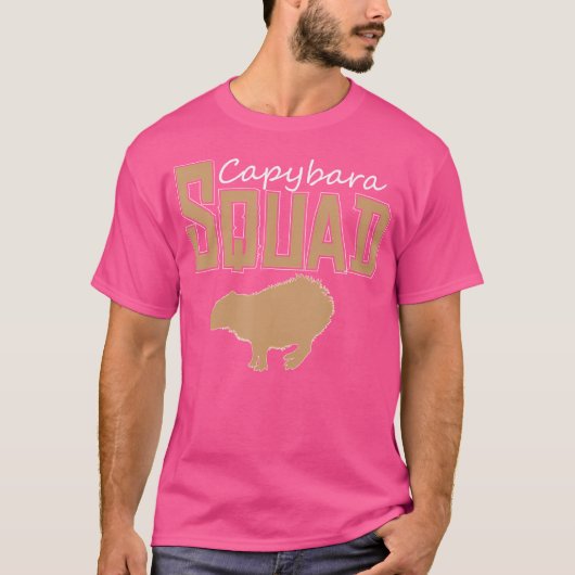 カピバラスクアットおもしろいカピバラ Tシャツ (正面)
