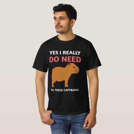 カピバラス動物芸術愛好者ギフトアイディア  Tシャツ (正面フル)
