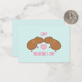 カピバラバレンタインデー ノートカード (正面/裏面インサイチュ)