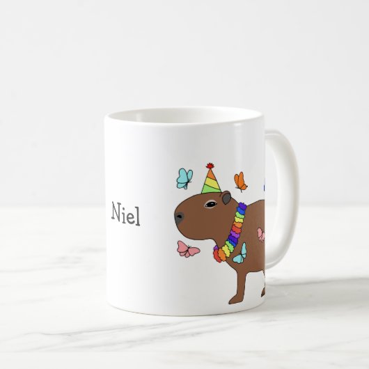 カピバラバースデおもしろいイカピバラ名前をカスタムする コーヒーマグカップ (正面右)