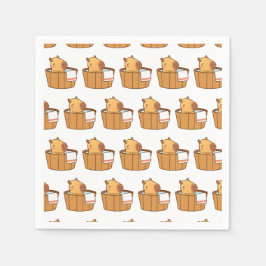 カピバラパーティーナプキンス | かわいい動物の誕生日 スタンダードカクテルナプキン