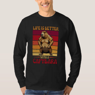 カピバラフィットネスボディービルダー付き 1 Tシャツ