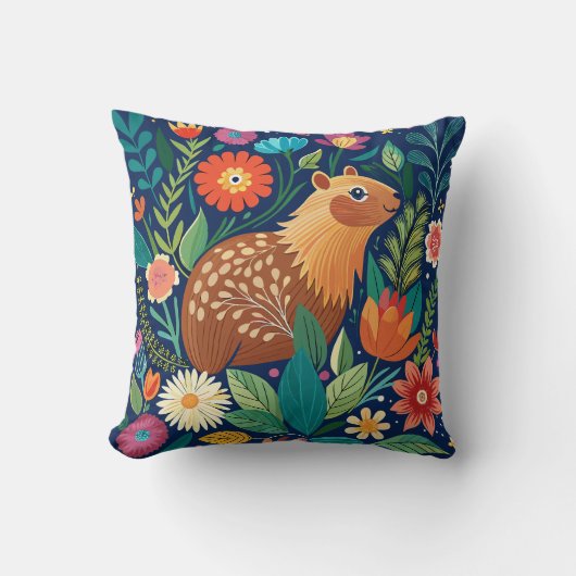 カピバラフローラ装飾用クッション クッション (正面)