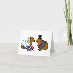 カピバラブライド&グルームカワイズ結婚イラストレーション カード