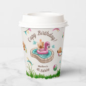 カピバラプールバースデーパーティー 紙コップ (裏面)