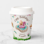 カピバラプールバースデーパーティー 紙コップ (正面)