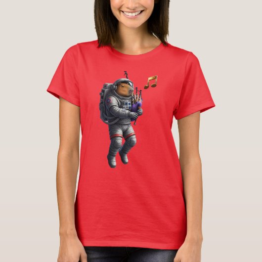 カピバラミュージシャンイン宇宙Tシャツ Tシャツ (正面)