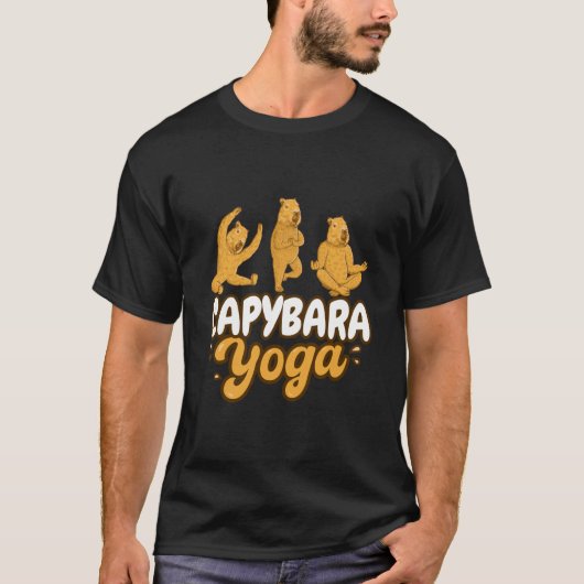 カピバラヨガポーズ瞑想ワークアウト Tシャツ (正面)