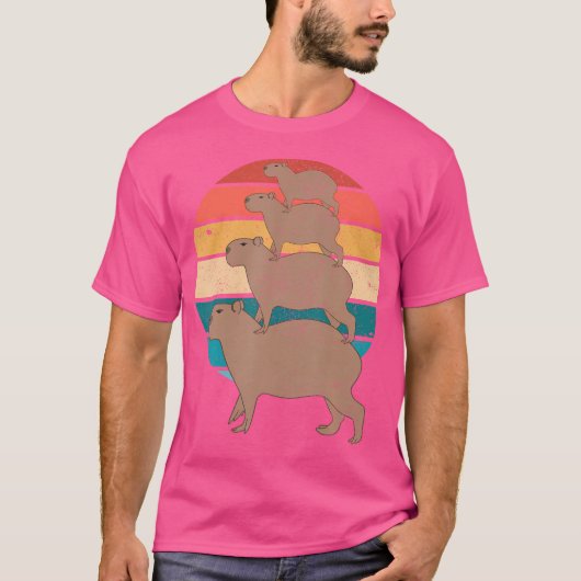 カピバラライディングカピバラ Tシャツ (正面)
