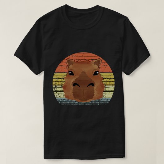 カピバララバーカワイカピカピバラ顔アニマルおもしろいキャップ Tシャツ (デザイン正面)