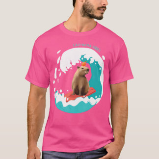 カピバラヴィベスビーチウェーブカピバラワイルドライフアニマ Tシャツ