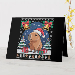 カピバラ動物愛好家クリスマスギフト ダサいカピバラ カード