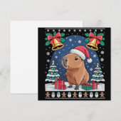 カピバラ動物愛好家クリスマスギフト ダサいカピバラ シーズンカード (正面/裏面)