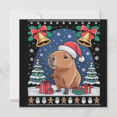 カピバラ動物愛好家クリスマスギフト ダサいカピバラ シーズンカード (正面)