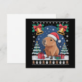 カピバラ動物愛好家クリスマスギフト ダサいカピバラ 招待状 (正面/裏面)
